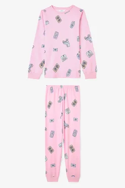 Pack de 2 pijamas de manga larga de algod&oacute;n Retro Toy para ni&ntilde;a