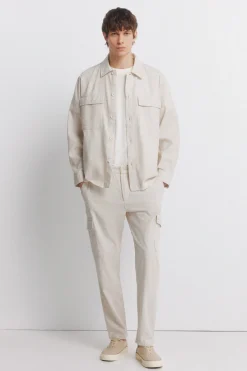 Pantalón cargo lino slim fit