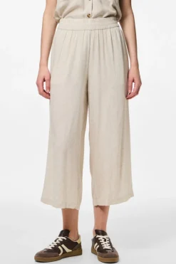 Pantal&oacute;n culotte de lino con cintura el&aacute;stica