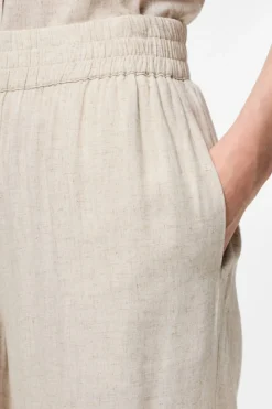 Pantal&oacute;n culotte de lino con cintura el&aacute;stica
