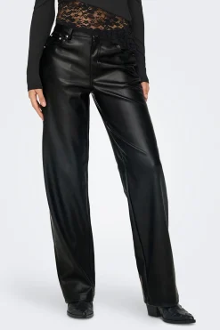 Pantal&oacute;n de polipiel wide leg