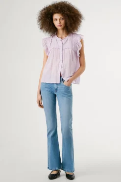 Pantalón denim flare tiro bajo Pimlico