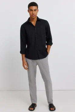 Pantal&oacute;n estructura lino comfort slim fit