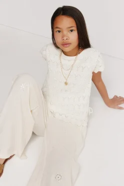 Pantal&oacute;n fluido con bordados ni&ntilde;a