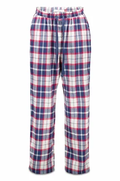 Pantal&oacute;n largo 100% algod&oacute;n franela cuadros azul