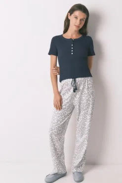 Pantal&oacute;n largo algod&oacute;n estampado floral