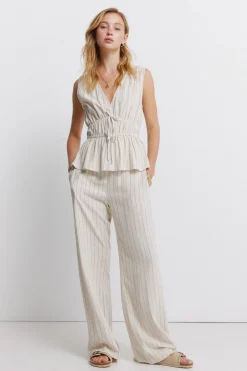 Pantalón largo ancho rayas