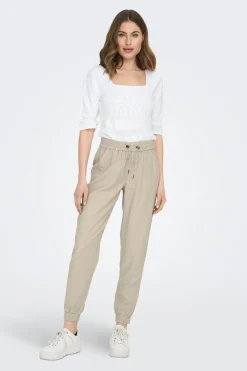 Pantal&oacute;n largo fluido de cintura el&aacute;stica