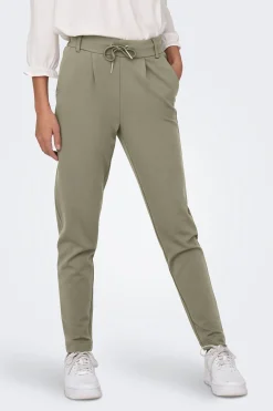 Pantal&oacute;n largo recto cintura alta el&aacute;stica