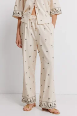 Pantal&oacute;n lino estampado