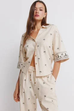 Pantal&oacute;n lino estampado