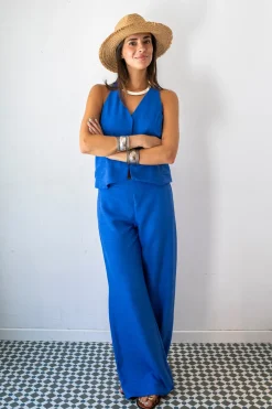 Pantalón palazzo elástico