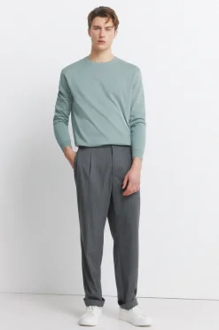 Pantal&oacute;n recto rayas relaxed fit