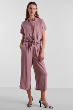 Pantalon culotte lino