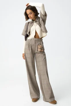 Pantalones Pierna Ancha con Pliegues