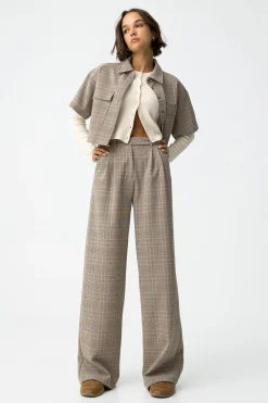 Pantalones Pierna Ancha con Pliegues