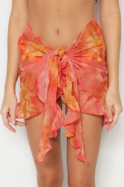 Pareo tie-dye volantes