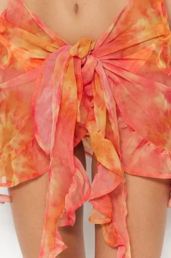 Pareo tie-dye volantes