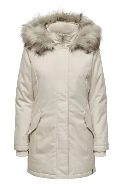 Parka con capucha con pelo