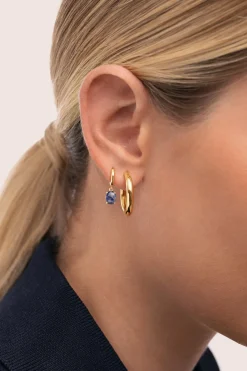 Pendiente Suelto Aro Catalina Stone Ba&ntilde;o Oro