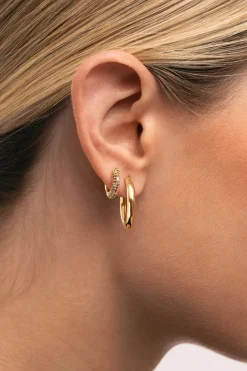 Pendiente Suelto Aro Scarlett Dance Ba&ntilde;o Oro