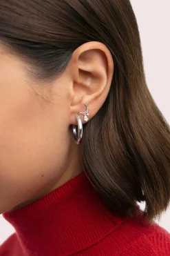 Pendiente Suelto Luna Spark Plata