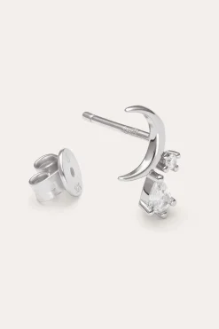 Pendiente Suelto Luna Spark Plata