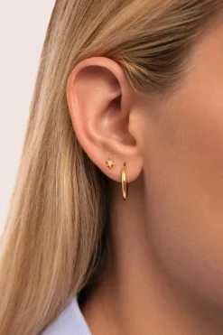 Pendiente Suelto Polaris Plata Baño Oro