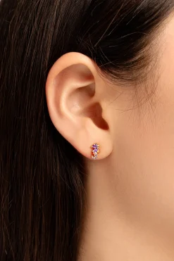 Pendiente Suelto Sea Seahorse Plata Baño Oro