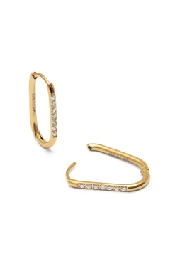 Pendientes Aro Bibi Acero Ba&ntilde;o Oro