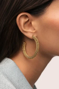 Pendientes Aro Disco Acero Baño Oro