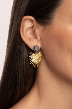 Pendientes Catalina Acero Ba&ntilde;o Oro