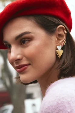 Pendientes Duo d'amour Ba&ntilde;o Oro