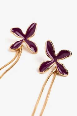 Pendientes Florales Esmaltados con Flecos