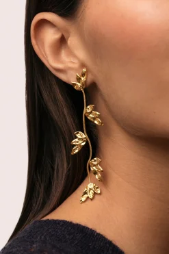 Pendientes Florenda Acero Ba&ntilde;o Oro