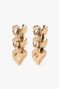 Pendientes largos corazones ondulados