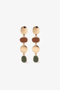 Pendientes Largos Esmaltados Bicolor