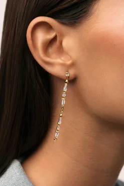 Pendientes Long Iris Baño Oro