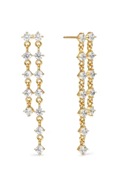 Pendientes Long Scarlett Ba&ntilde;o Oro