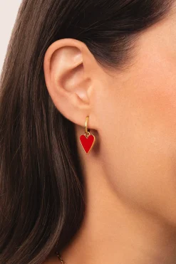 Pendientes Lovely Heart Ba&ntilde;o Oro