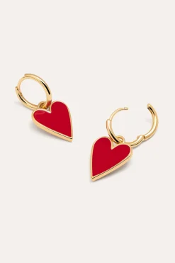 Pendientes Lovely Heart Ba&ntilde;o Oro