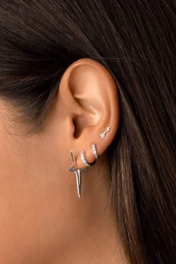 Pendientes Star Punk Plata