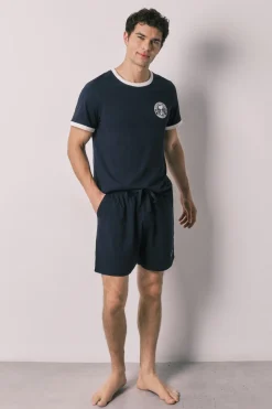 Pijama corto hombre 100% algod&oacute;n Snoopy