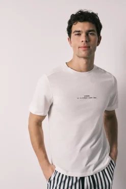 Pijama corto hombre 100% algod&oacute;n rayas