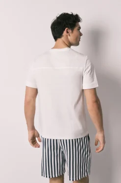 Pijama corto hombre 100% algod&oacute;n rayas