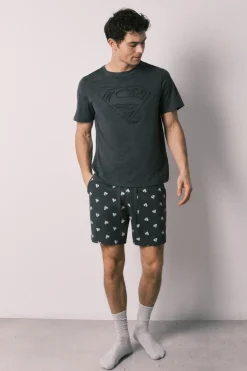 Pijama corto hombre algod&oacute;n Superman
