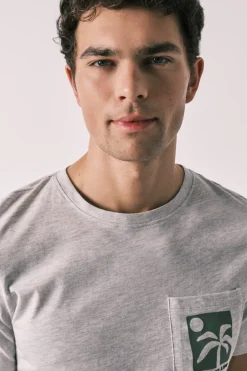 Pijama corto hombre algod&oacute;n estampado palmeras