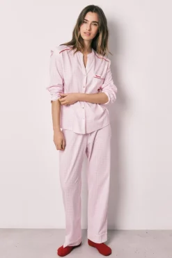 Pijama largo algod&oacute;n cuello mao Minnie