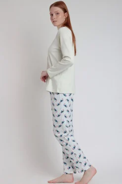 Pijama largo estampado Stitch para mujer