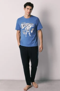 Pijama largo hombre 100% algod&oacute;n Superman